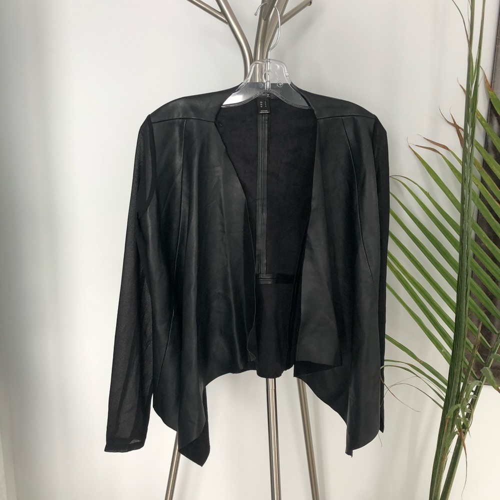 Leather and mesh blazer